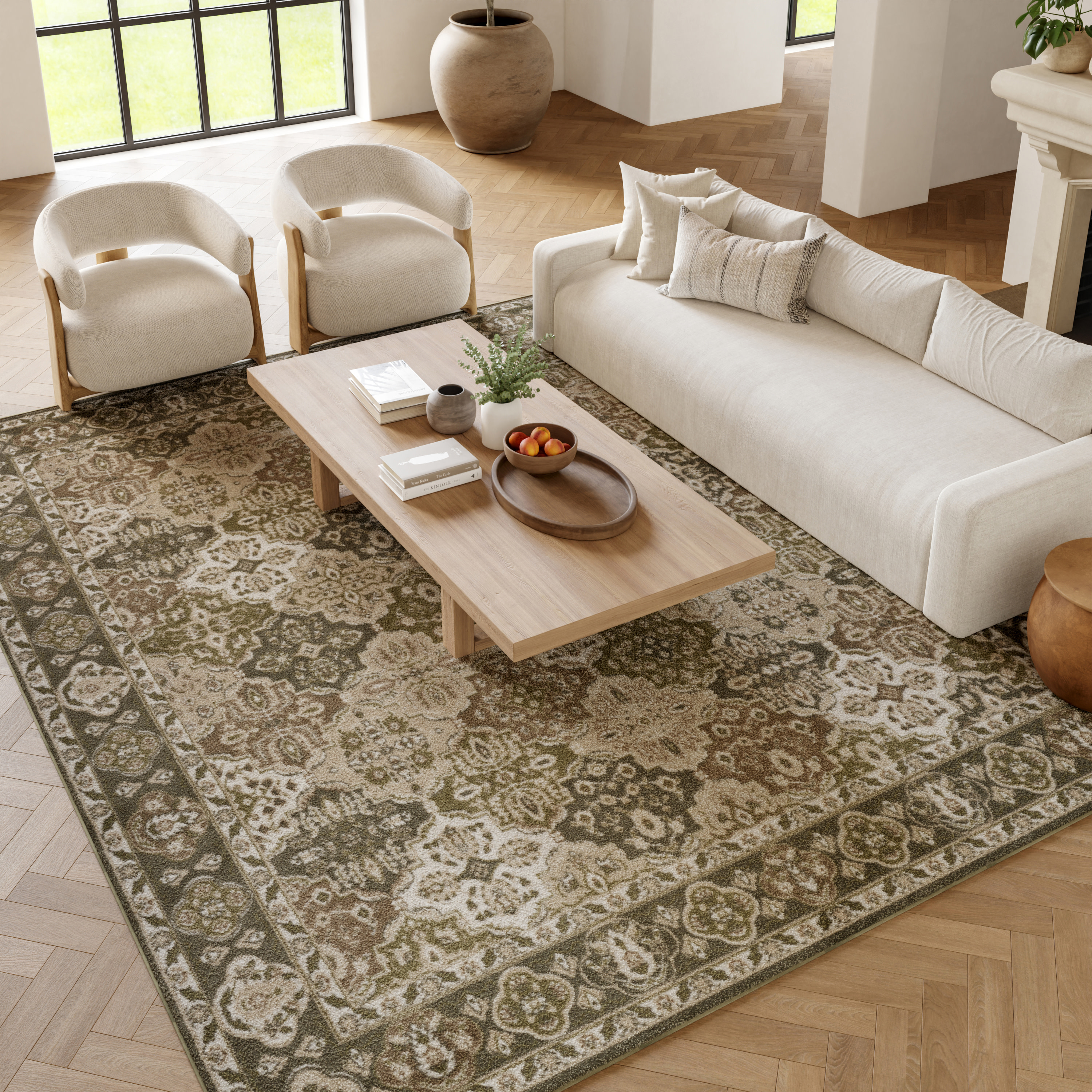 Nourison Grafix 6' x 9' Green Vintage Indoor Rug