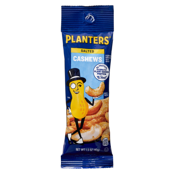 PLANTERS(r) Cashews Salted Tube 108/1.5oz . C1CB - Front Center Inner Pack (Hi Res)