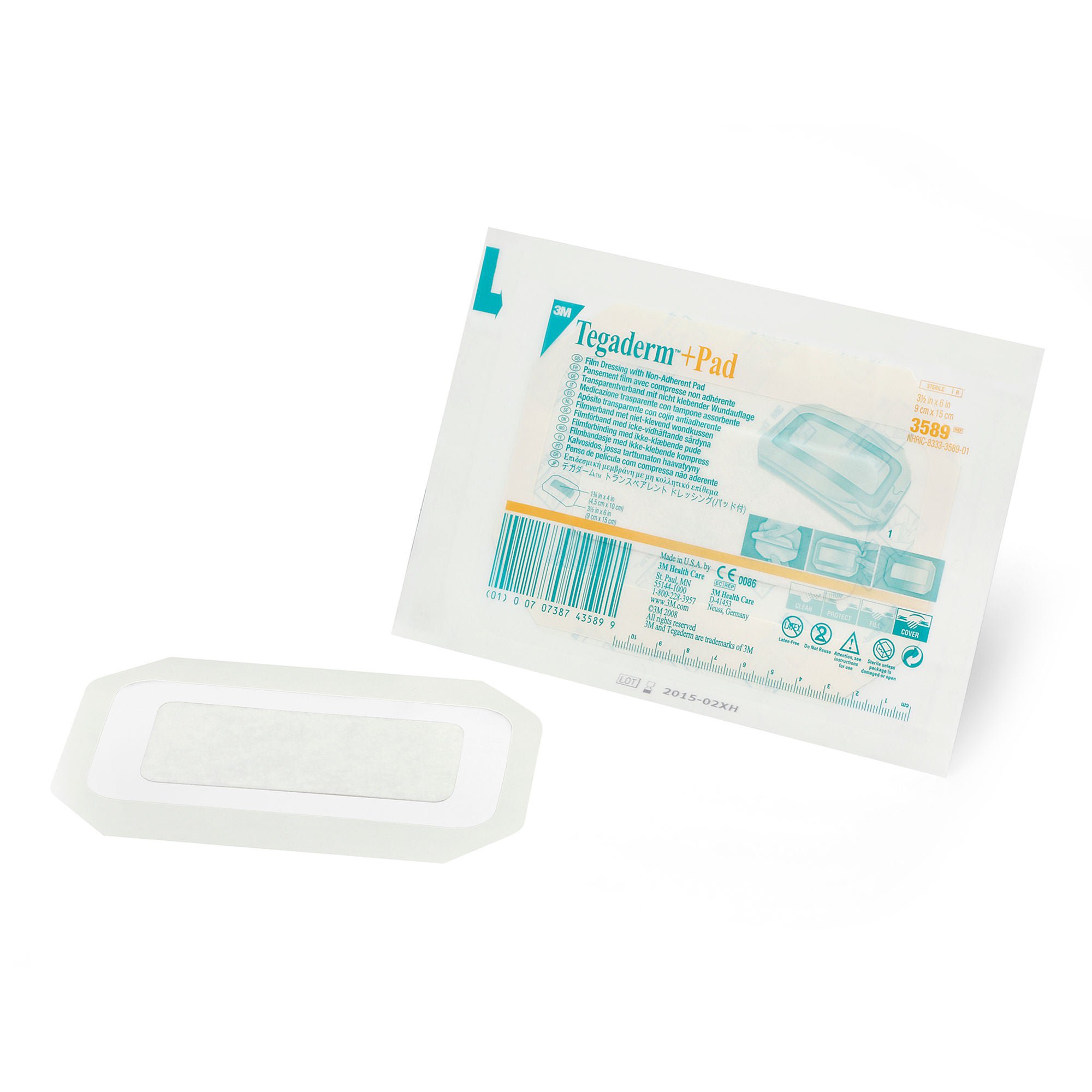 3M™ Tegaderm™ Transparent Film Dressing with Pad, 3-1/2 x 6 Inch