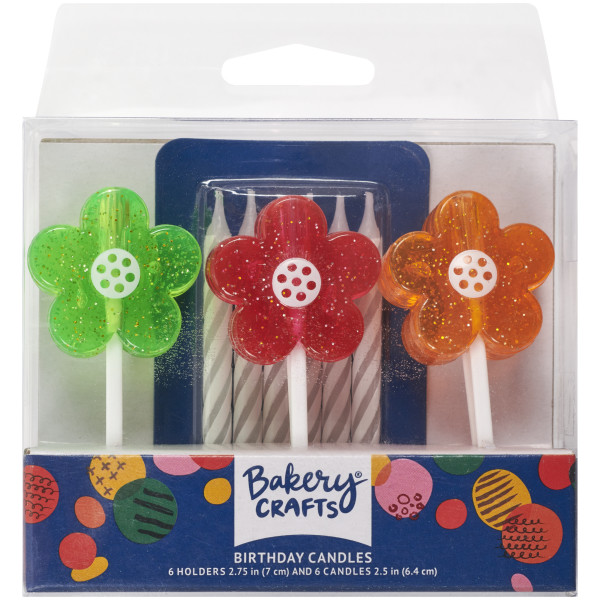 Glitter Flower Candle Holder