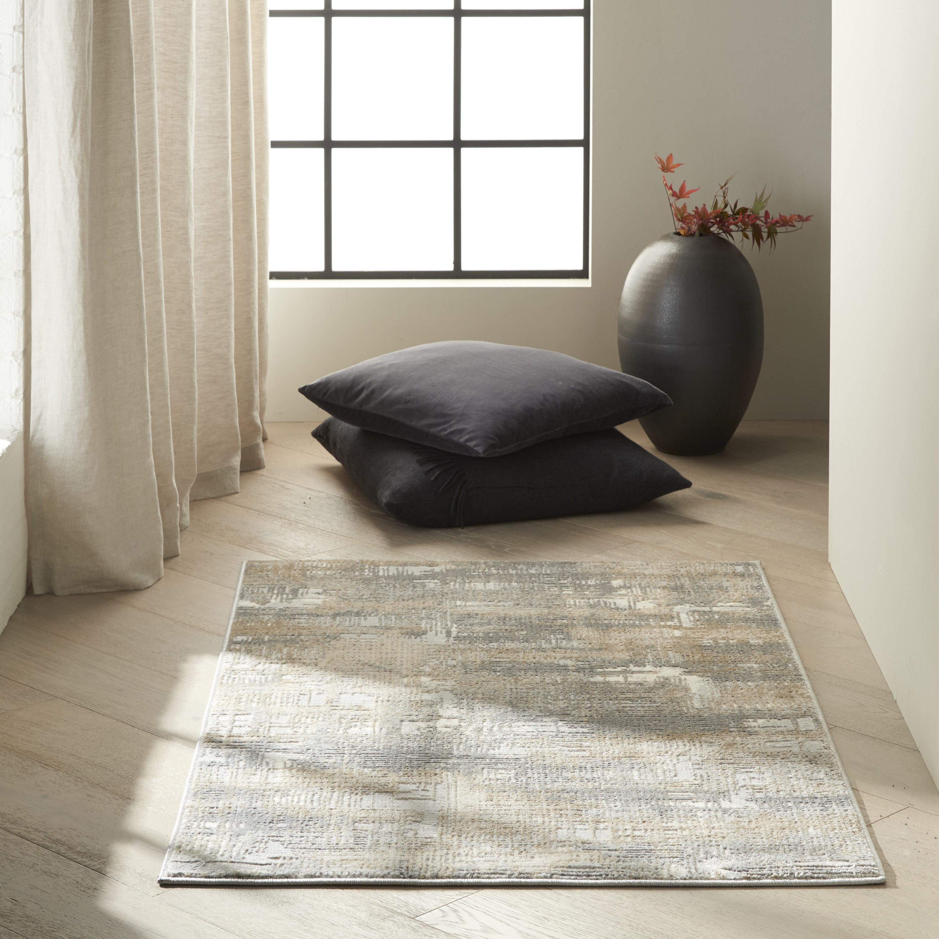 Calvin Klein CK950 Rush 3'2" x 5' Grey Beige Modern Indoor Rug