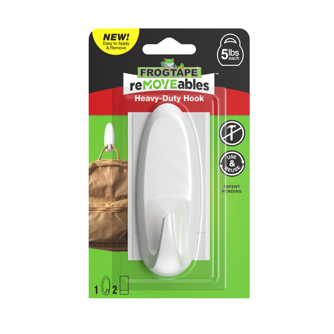 FrogTape reMOVEables™ Heavy-Duty Large White Hook Primary Product Image