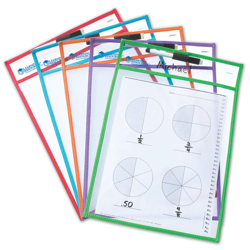 Write & Wipe Pockets, Set of 5