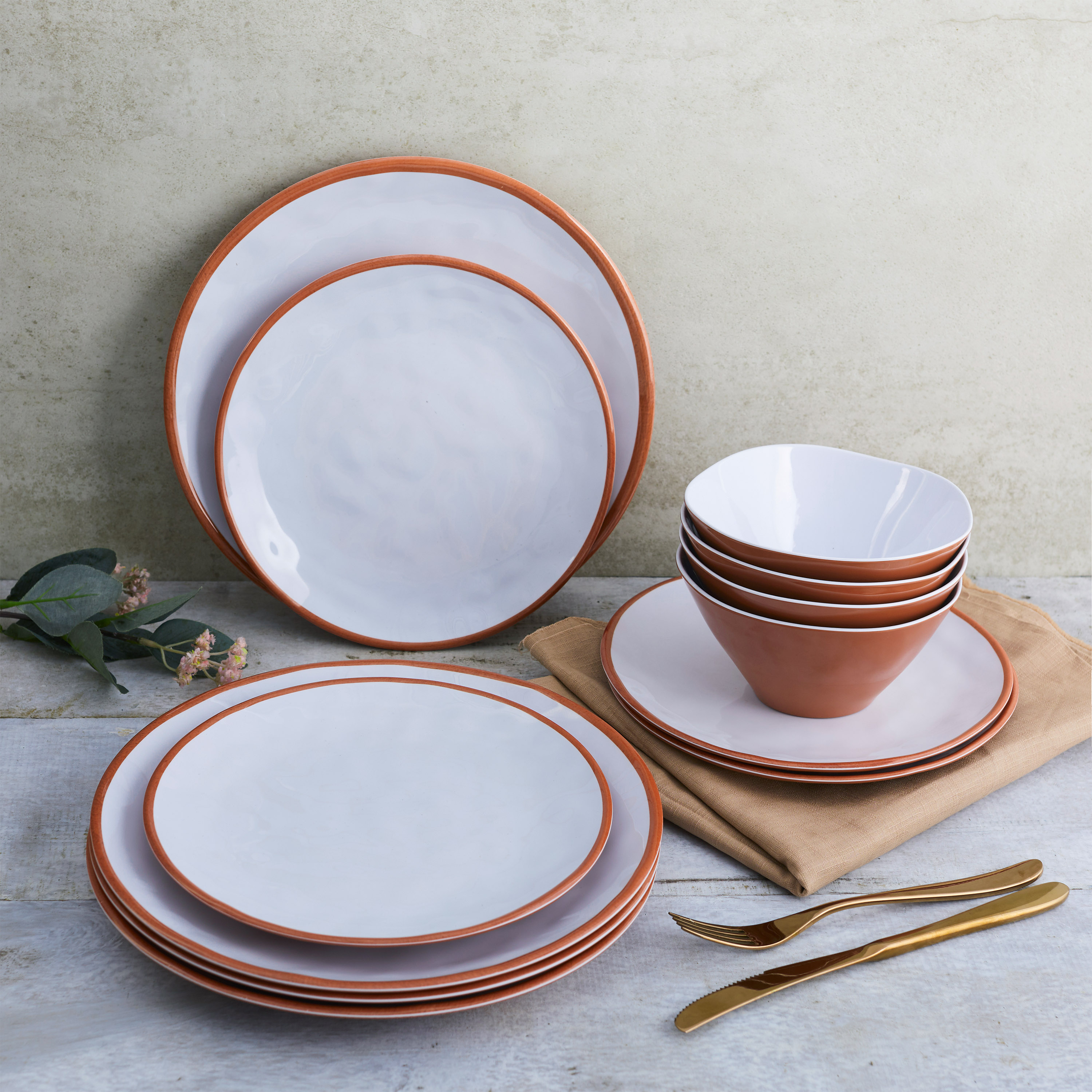 Zak Dinnerware 12-piece Dinnerware Set, Terra Cotta, 12-piece set slideshow image 6 Zak Dinnerware 12-piece Dinnerware Set, Terra Cotta, 12-piece set slideshow image 6