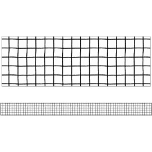 Creatively Inspired Black & White Grid Straight Borders, 36 Feet