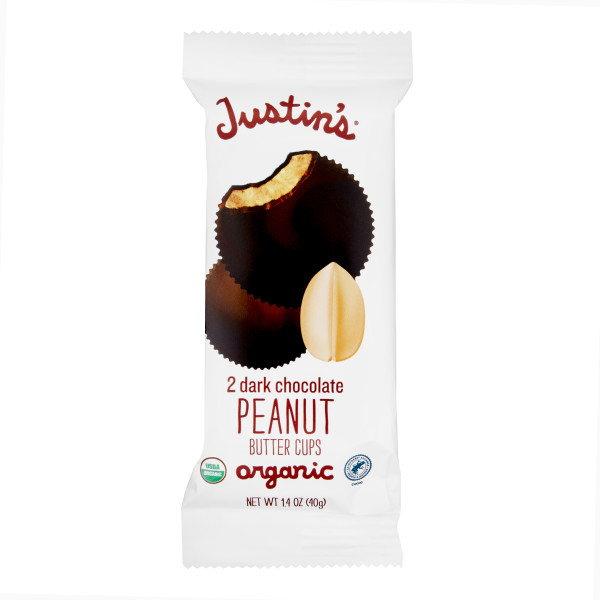 JUSTIN'S (r) Dark Chocolate Peanut Butter Cup Stand Up Caddy . C1CB - Front Center Inner Pack (Hi Res)