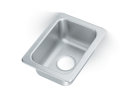 13" x 17" x 6-3/16" single-bowl stainless steel drop-in sink with 3-1/2" drain opening