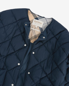 Brigitte Puffer Jacket Navy/Sky Dress Tartan