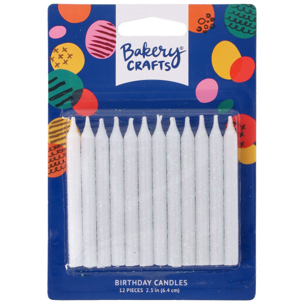 White Glitter Smooth & Spiral Candles