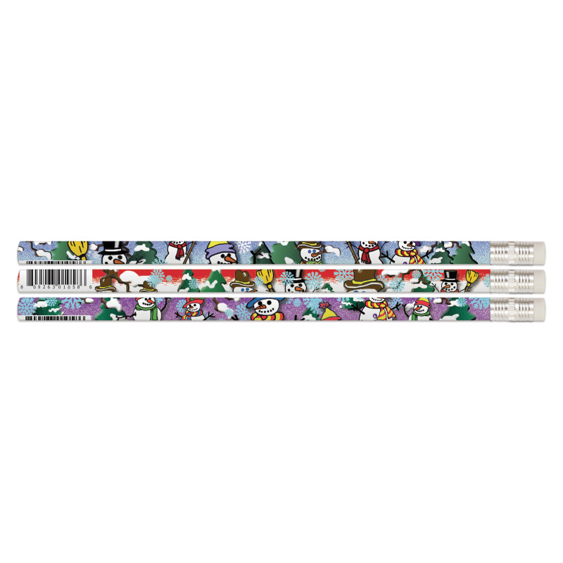 Snowbuddies Pencils, Assortment, 12 Per Pack, 12 Packs
