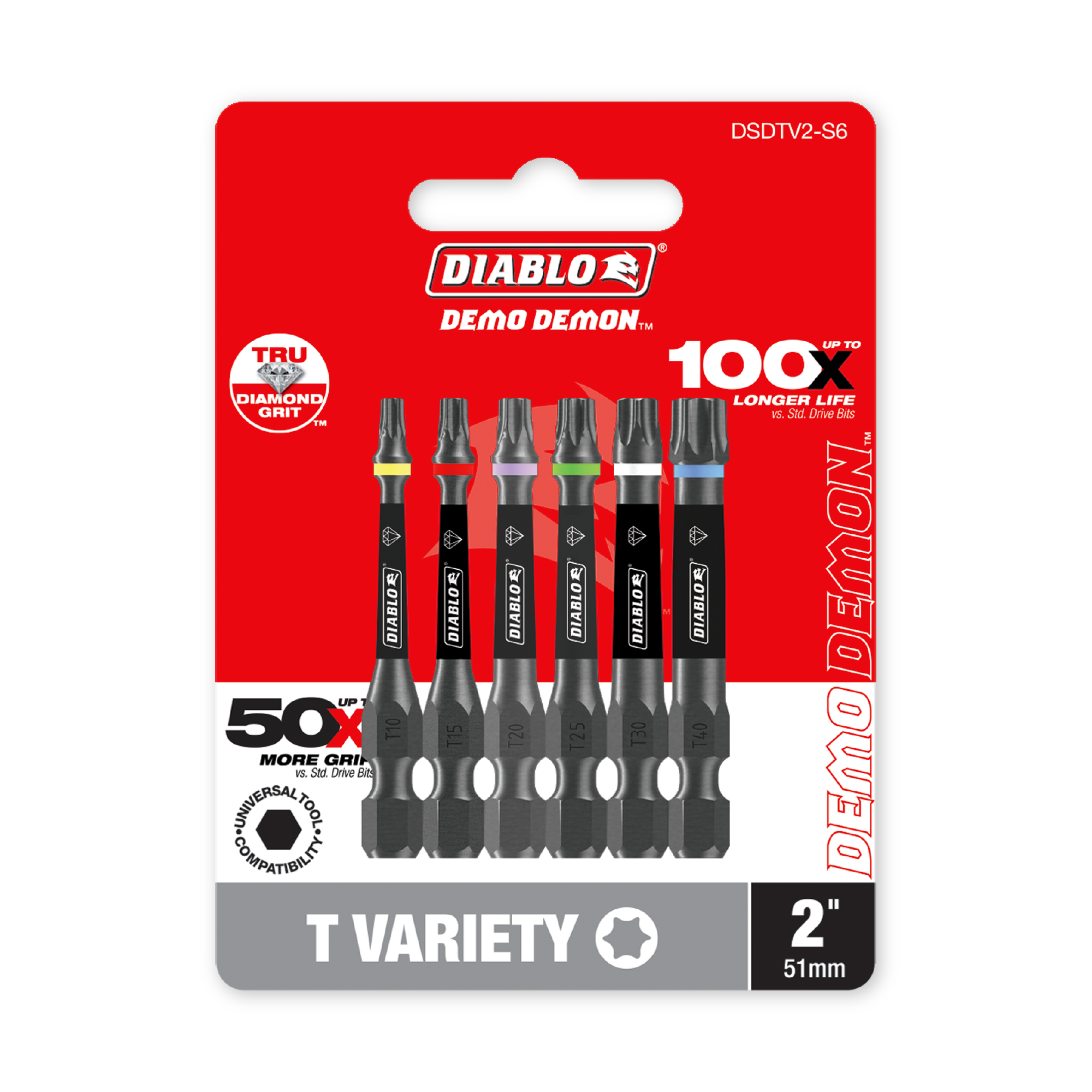 Diablo 2 in. Demon Torx Drive Bit Variety Pack in its retail packaging, ready for the job box or tool bag
