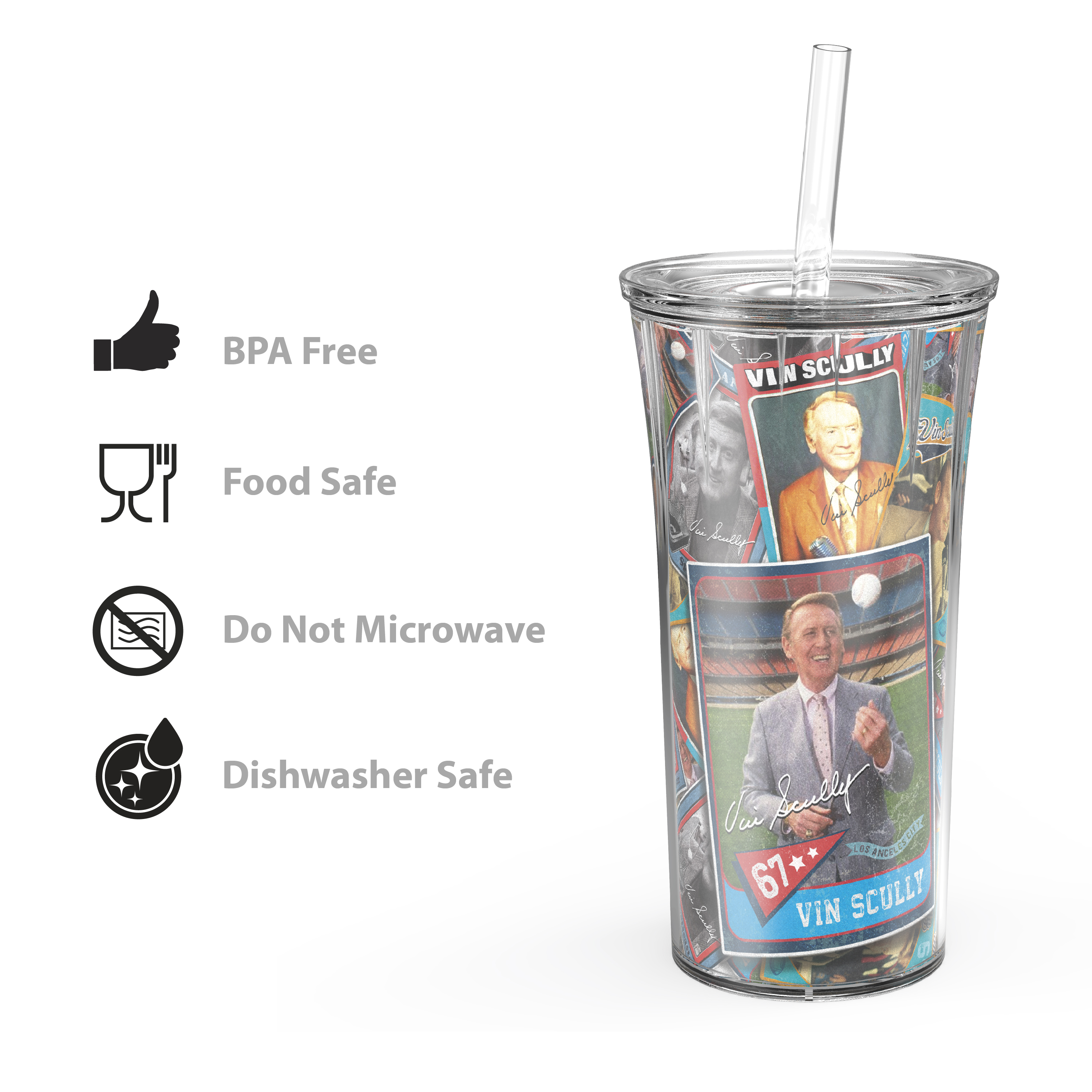Zak Hydration 20 ounce Insulated Tumbler, Vin Scully, 2-piece set slideshow image 4