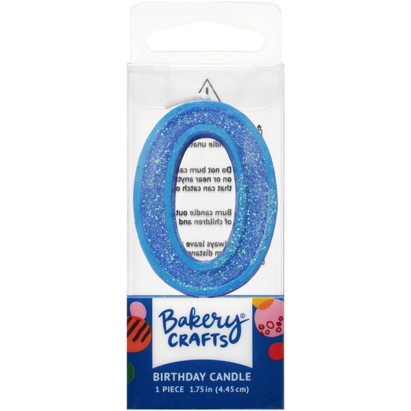 0 Mini Glitter Numeral Candles
