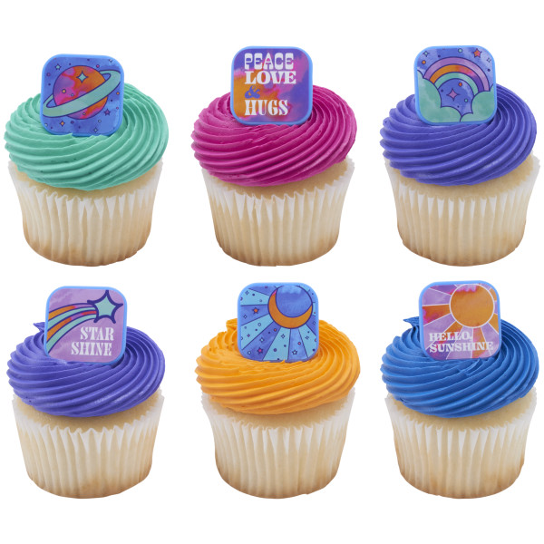Peace, Love & Hugs-Assortment Cupcake Rings