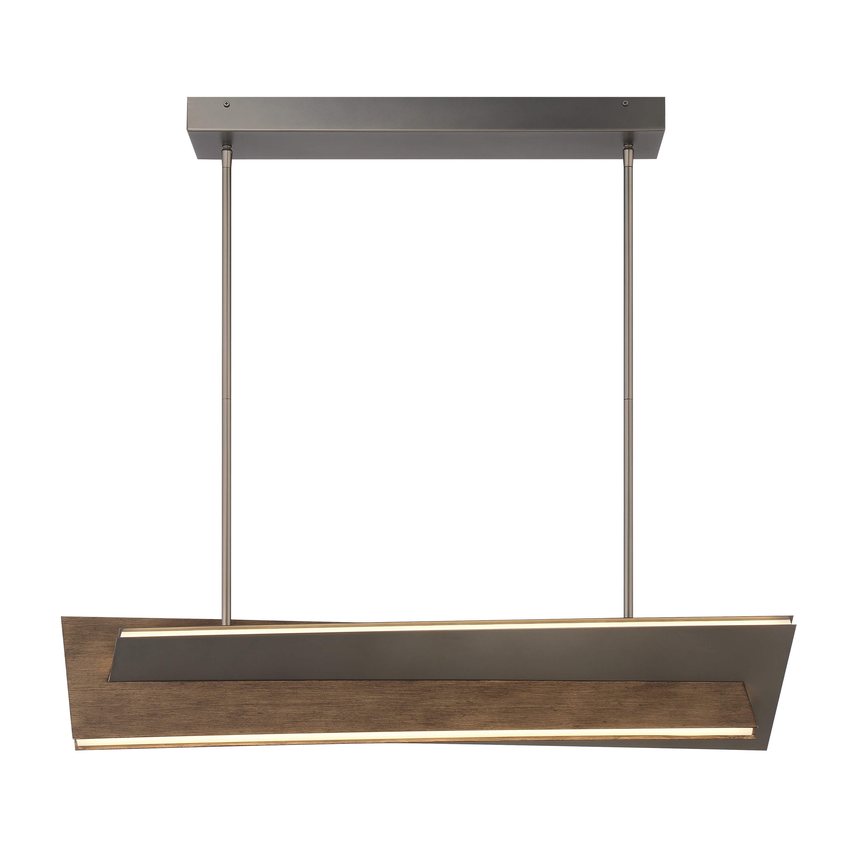 The Intersezioni combines sleek modern design with warm faux walnut accents in a 36-inch linear profile. High-CRI LED technology delivers exceptional color rendering while ADA compliance ensures accessibility. - alternate view