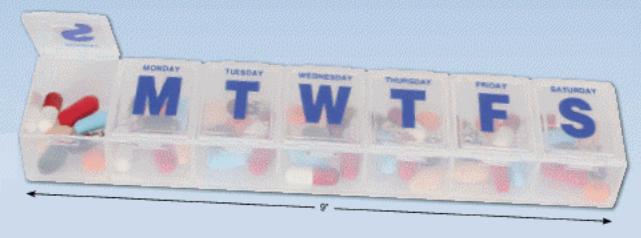 Ezy Dose® Weekly Classic Pill Planner, Clear