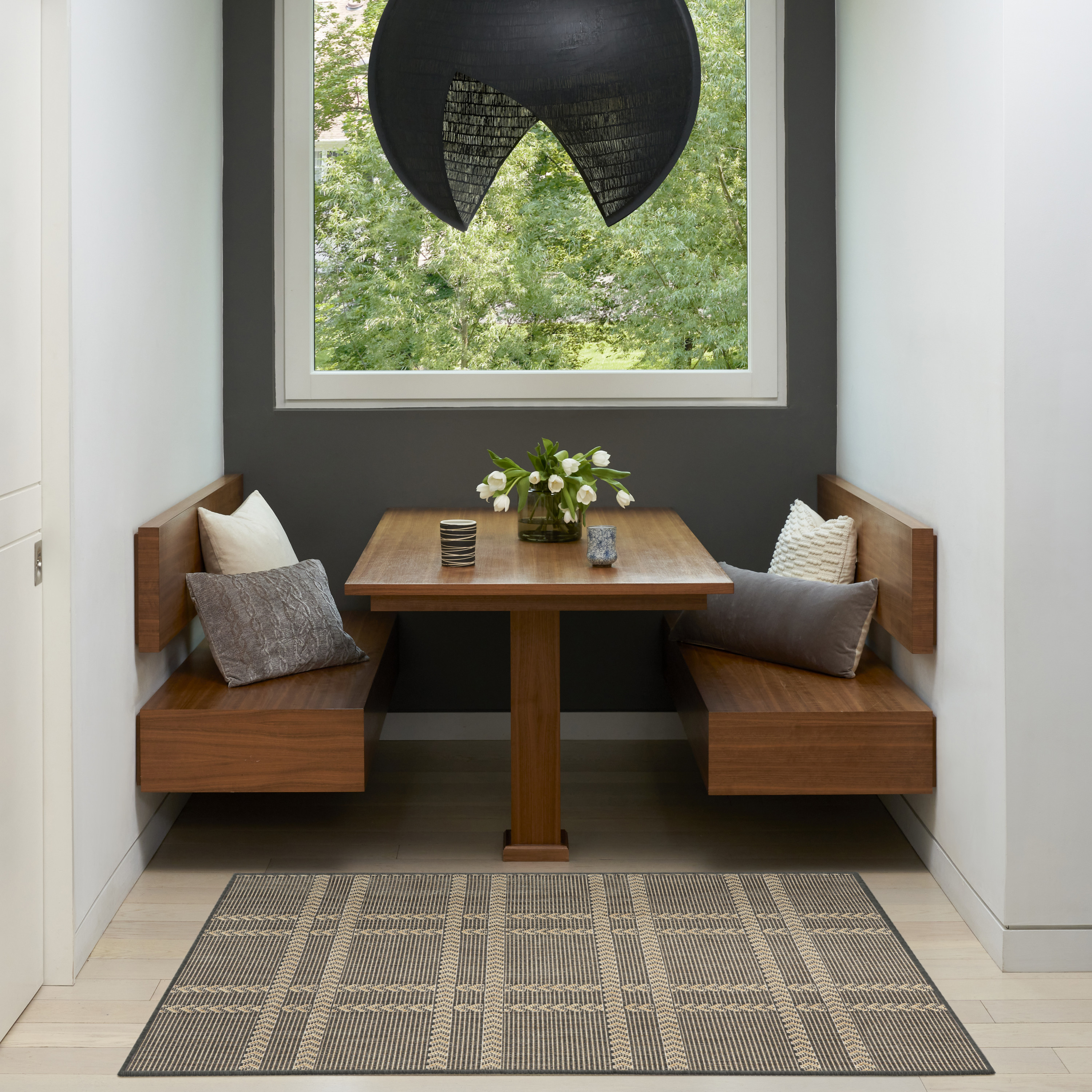 Nourison Horizon Indoor/Outdoor 3' x 5' Charcoal Modern Rug