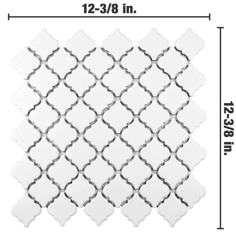 Sample – Hudson Tangier Matte White Porcelain Mosaic Tile