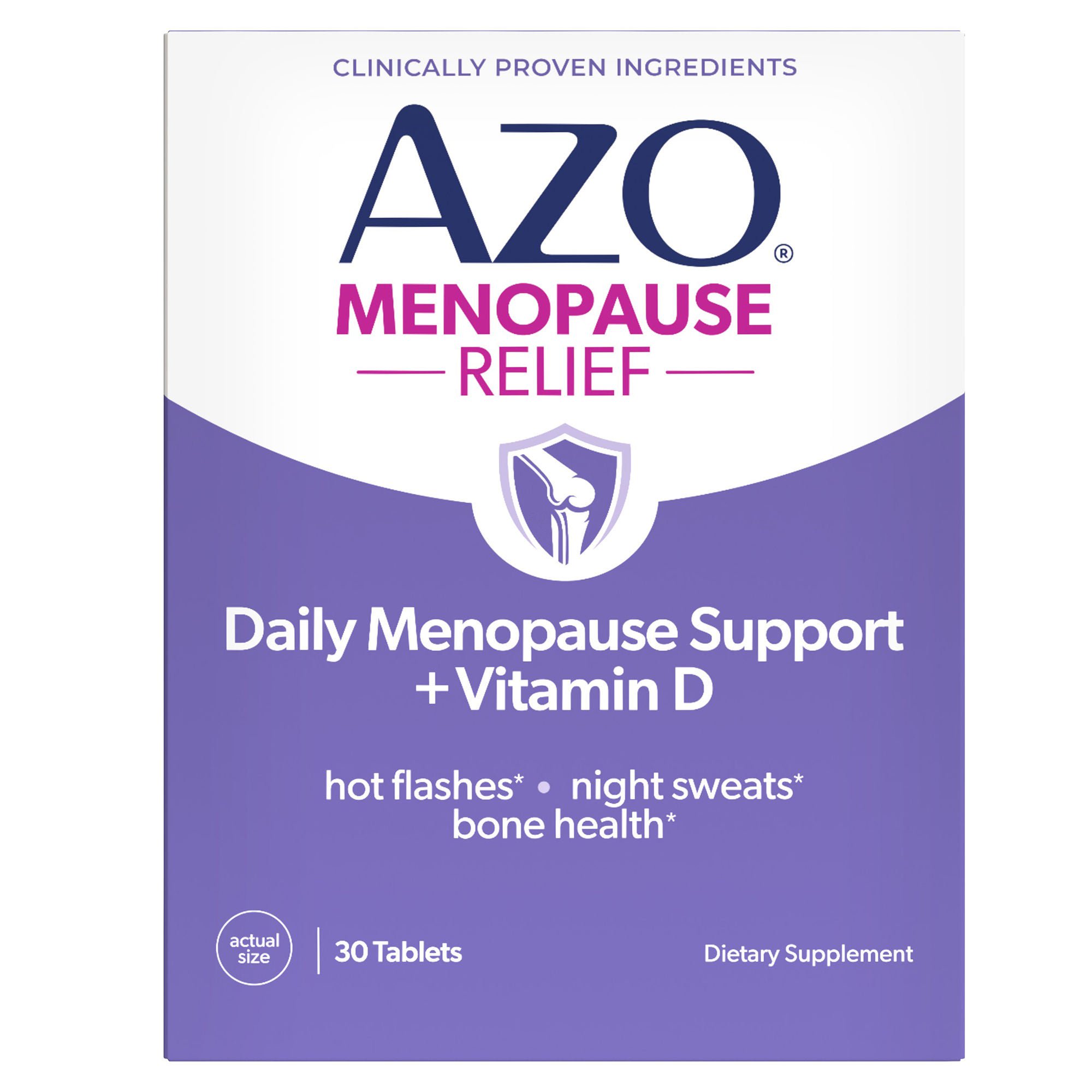 Dietary Supplement AZO® Genistein / Vitamin D 30 mg / 25 mcg Tablets 30 Tablets Unflavored