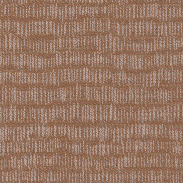 Woven textile shows repeating short vertical beige stitches forming horizontal ridged bands across a light brown background, resembling upholstery or carpet texture in close-up.