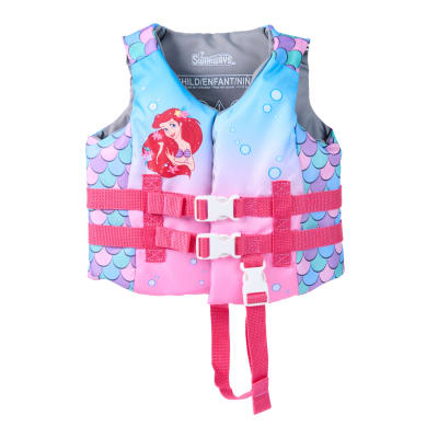 SwimWays Ariel Life Jacket, US Coast Guard Approved Life Vest, Kids Swim Vest and Swimming Aid, Disney Life Jackets for Kids 33-55 lbs
