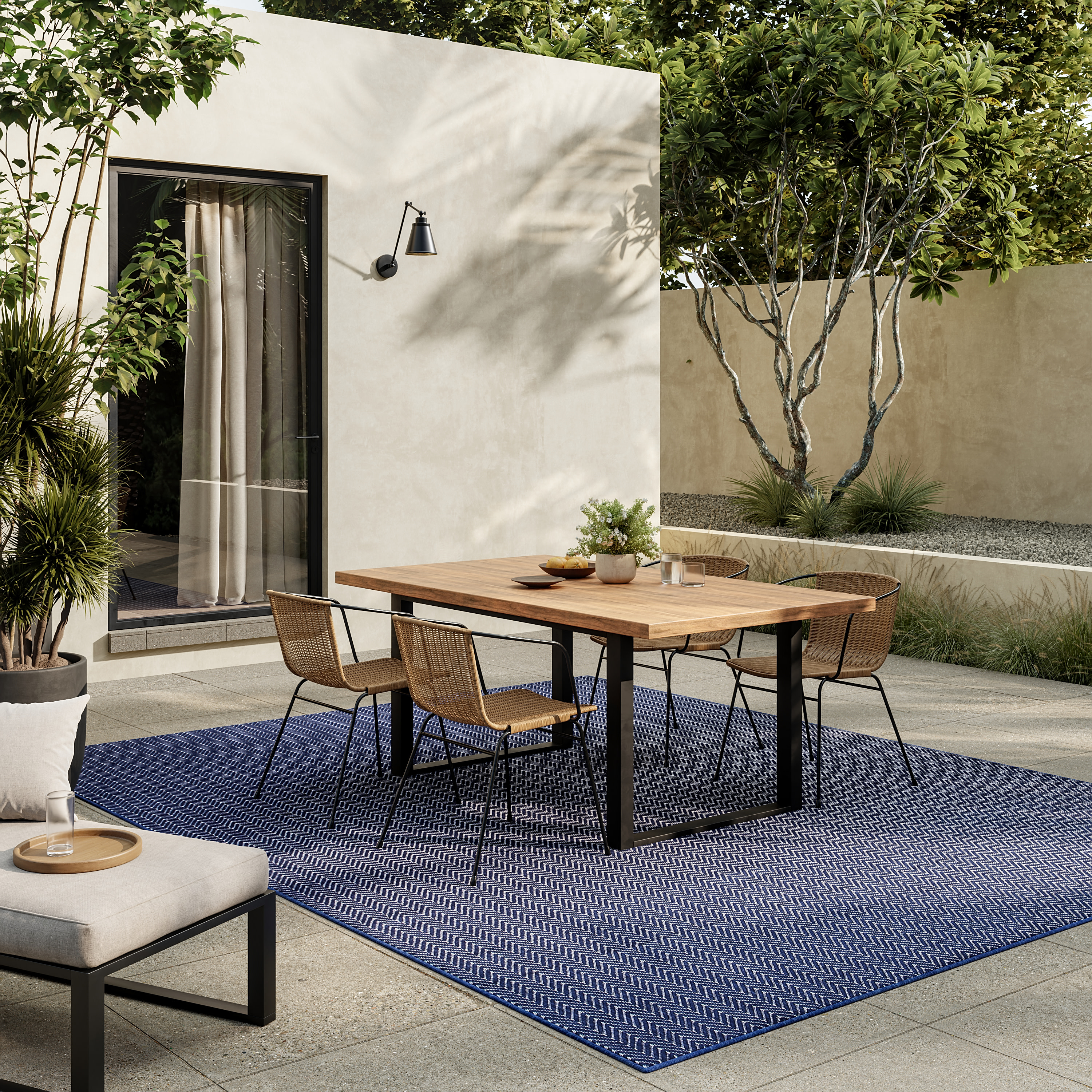 Nourison Horizon Indoor/Outdoor 10' x 14' Navy Modern Rug