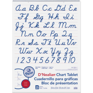 D'Nealian Chart Tablet, Cursive Cover, 2" Ruled, 24" x 32", 25 Sheets