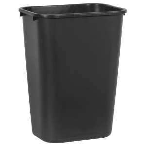 Rubbermaid Commercial, 10.25gal, Resin, Black, Rectangle, Receptacle