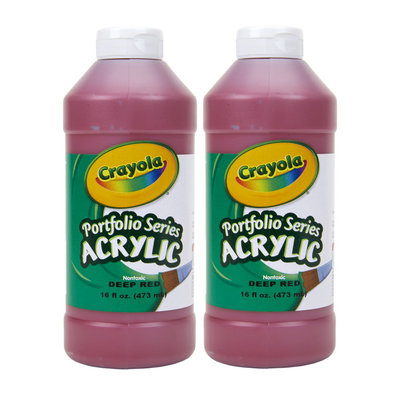 Portfolio Series Acrylic Paint, 16 oz., Deep Red, Pack of 2