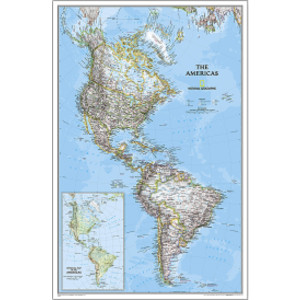 The Americas Classic Map, Laminated