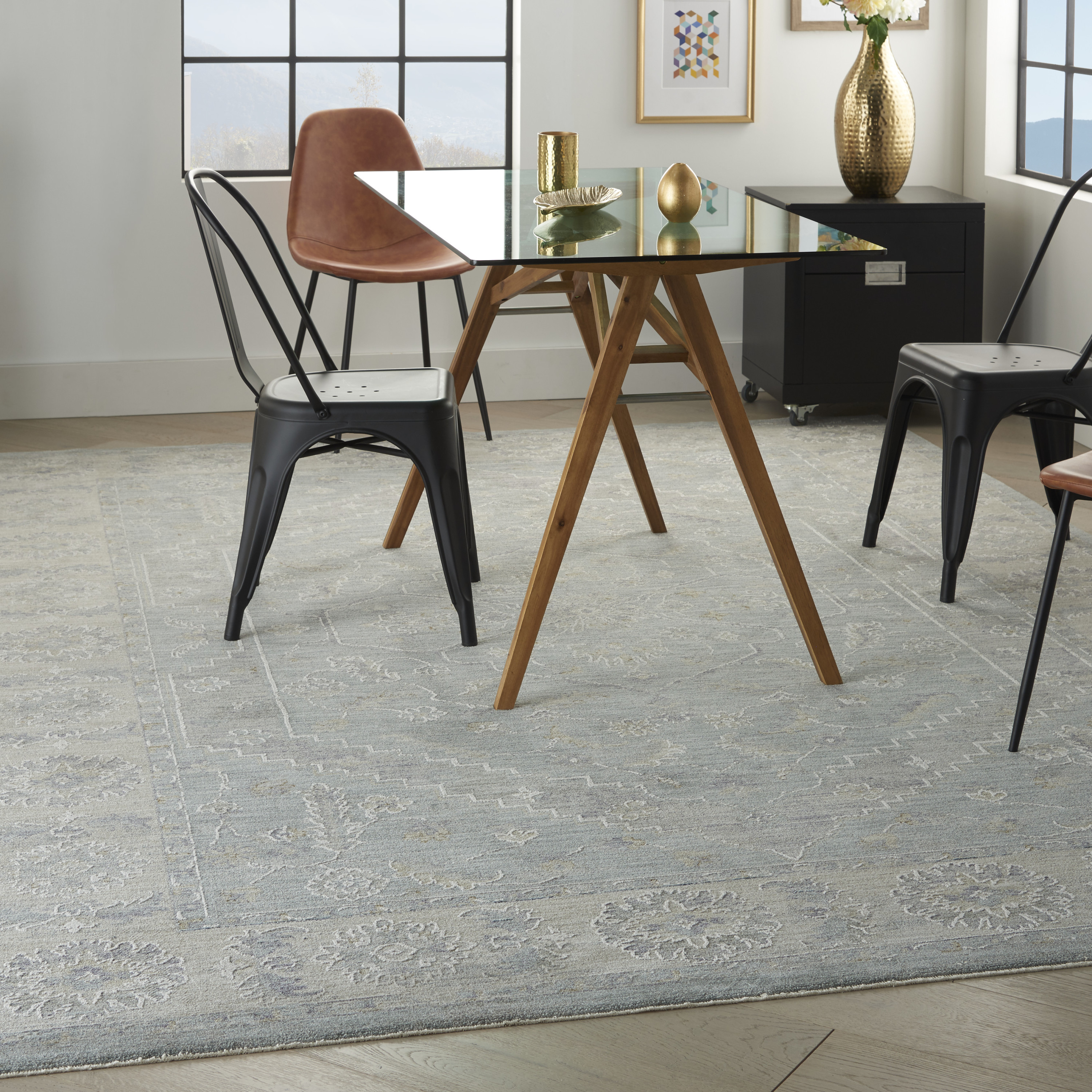 Nourison Infinite 7'10" x 10'4" Blue Vintage Indoor Rug