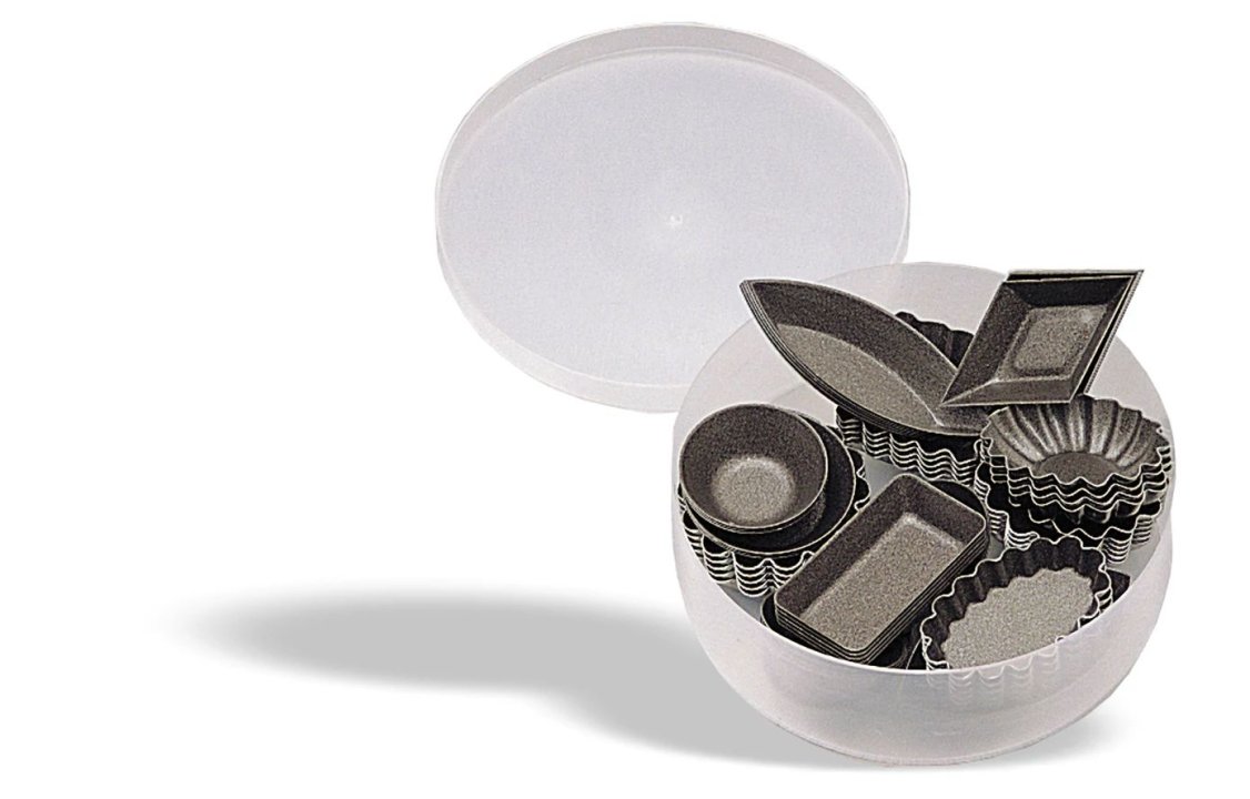 60-piece petits fours mould set steel in gray