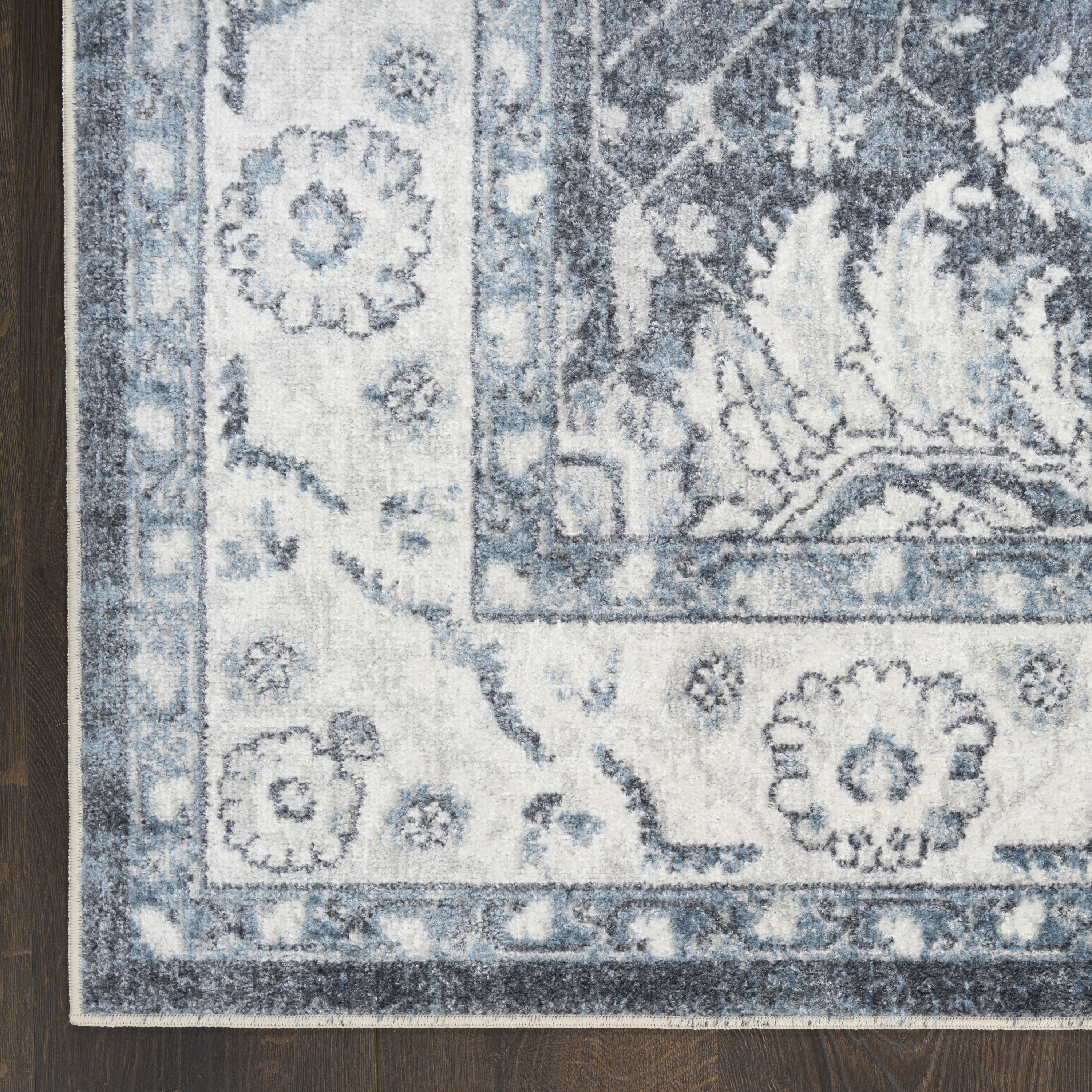 Nourison Astra Machine Washable 4' x 6' Slate Vintage Indoor Rug