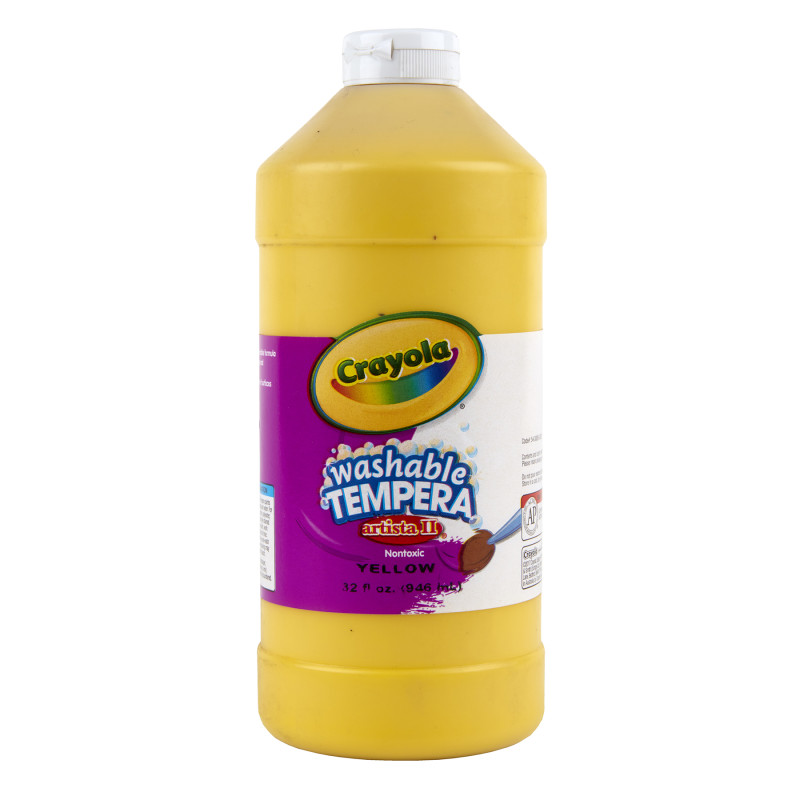 Artista II Washable Tempera Paint, 32 oz, Yellow