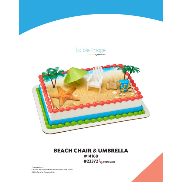 Beach Chair & Umbrella The Magic of Cakes® PhotoCake® Enhanced Background Page