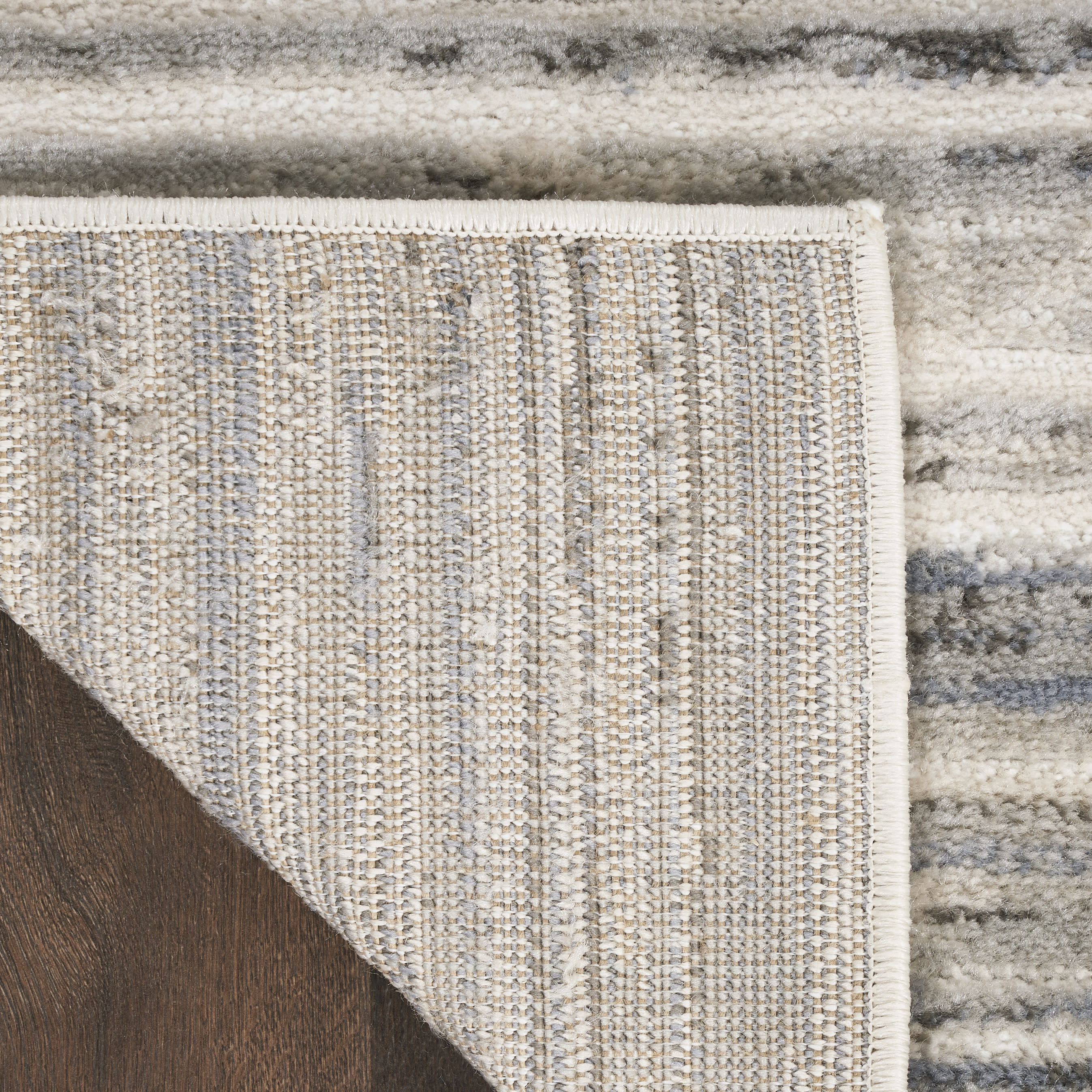 Nourison Serenity Home 9' x 12' Ivory Grey Blue Modern Indoor Rug