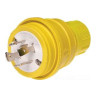 Watertight® Plug, Locking Blade, 20A, 3-Phase 250V, 3P4W, Yellow Rubber