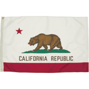Durawavez Nylon Outdoor Flag with Heading & Grommets, California, 3ft x 5ft