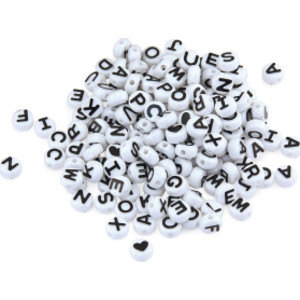 ABC Beads, Black and White, 300 Count