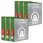 BAZIC Products&reg; 3-Ring View Binder with 2 Pockets, 1.5", Green, Pack of 6 BAZ4142-6