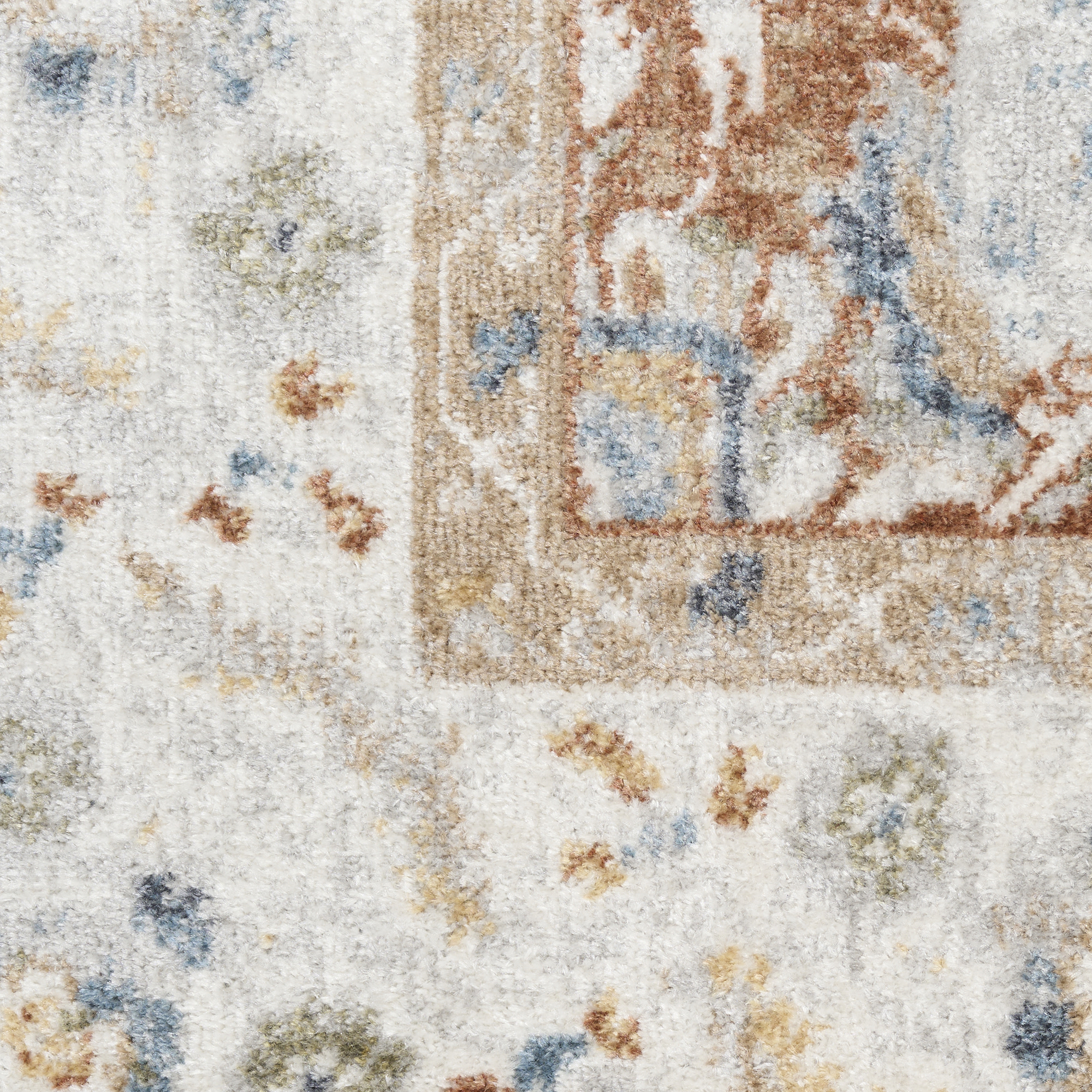 Nourison Astra Machine Washable 5'3" x 7' Rust Ivory Vintage Indoor Rug