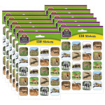 Teacher Created Resources&reg; Safari Animals Stickers, 120 Per Pack, 12 Packs TCR5468-12