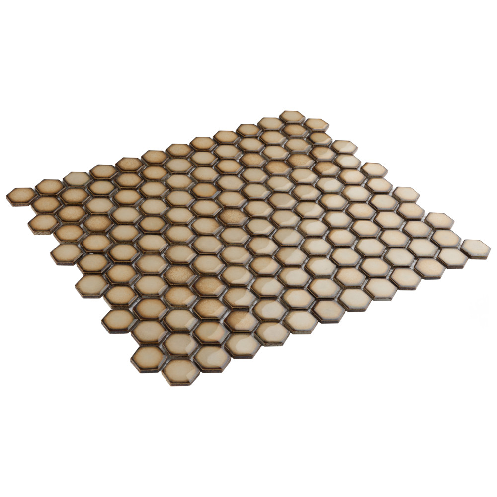 Hudson 1″ Hex Caffe 11-7/8 in. x 13-1/4 in. Porcelain Mosaic Tile