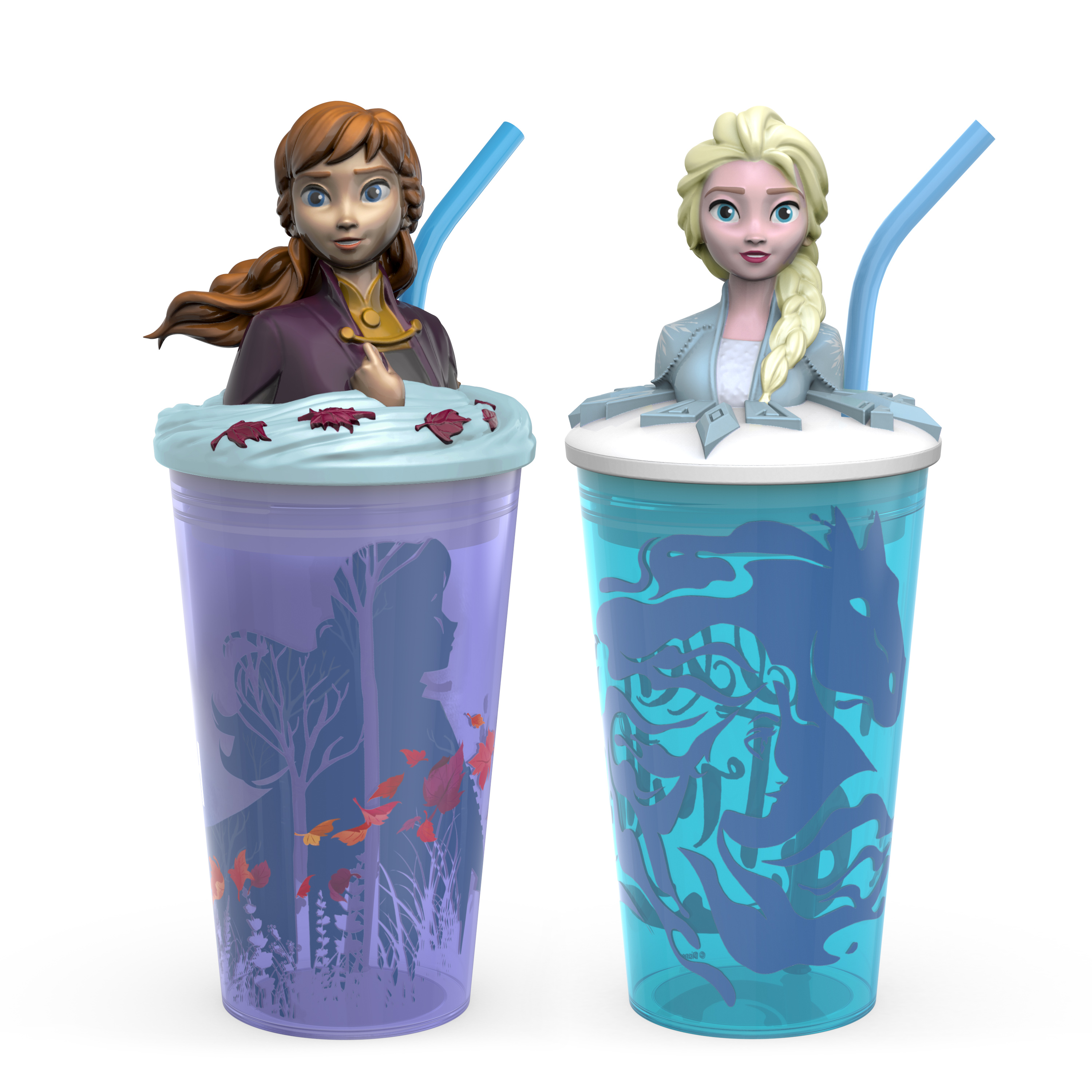Disney Frozen 2 Movie 15 ounce Kid’s Tumbler, Anna and Elsa, 2-piece set slideshow image 1