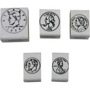 Coin Stamps - Heads - Set of 5