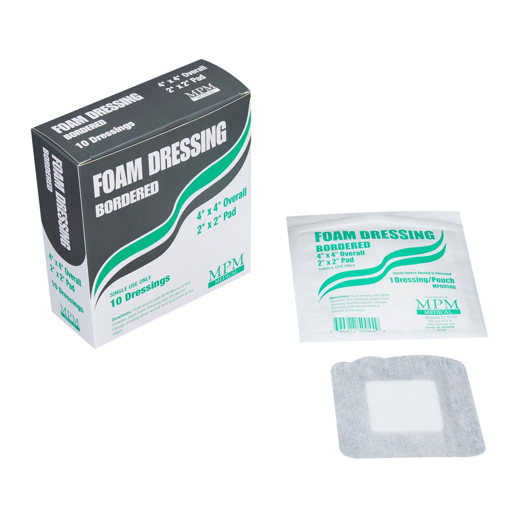 MPM Medical DRESSING, FOAM BORDERED 4X4" (10/BG 10BG/CS)