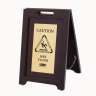 Rubbermaid Commercial, Executive Series, Multilingual "Caution", Wet Floor Sign, Gold, 22"