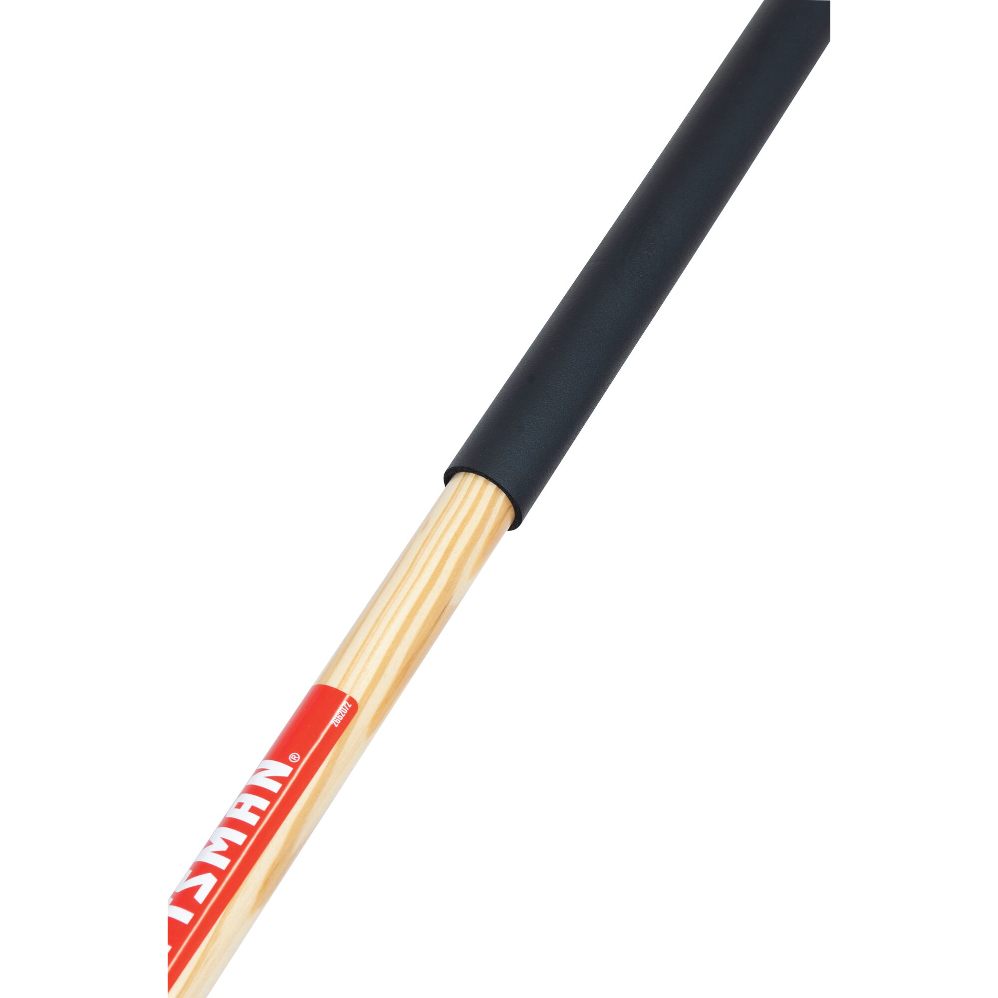 Cushioned end grip feature in wood handle 30 inch leaf rake.