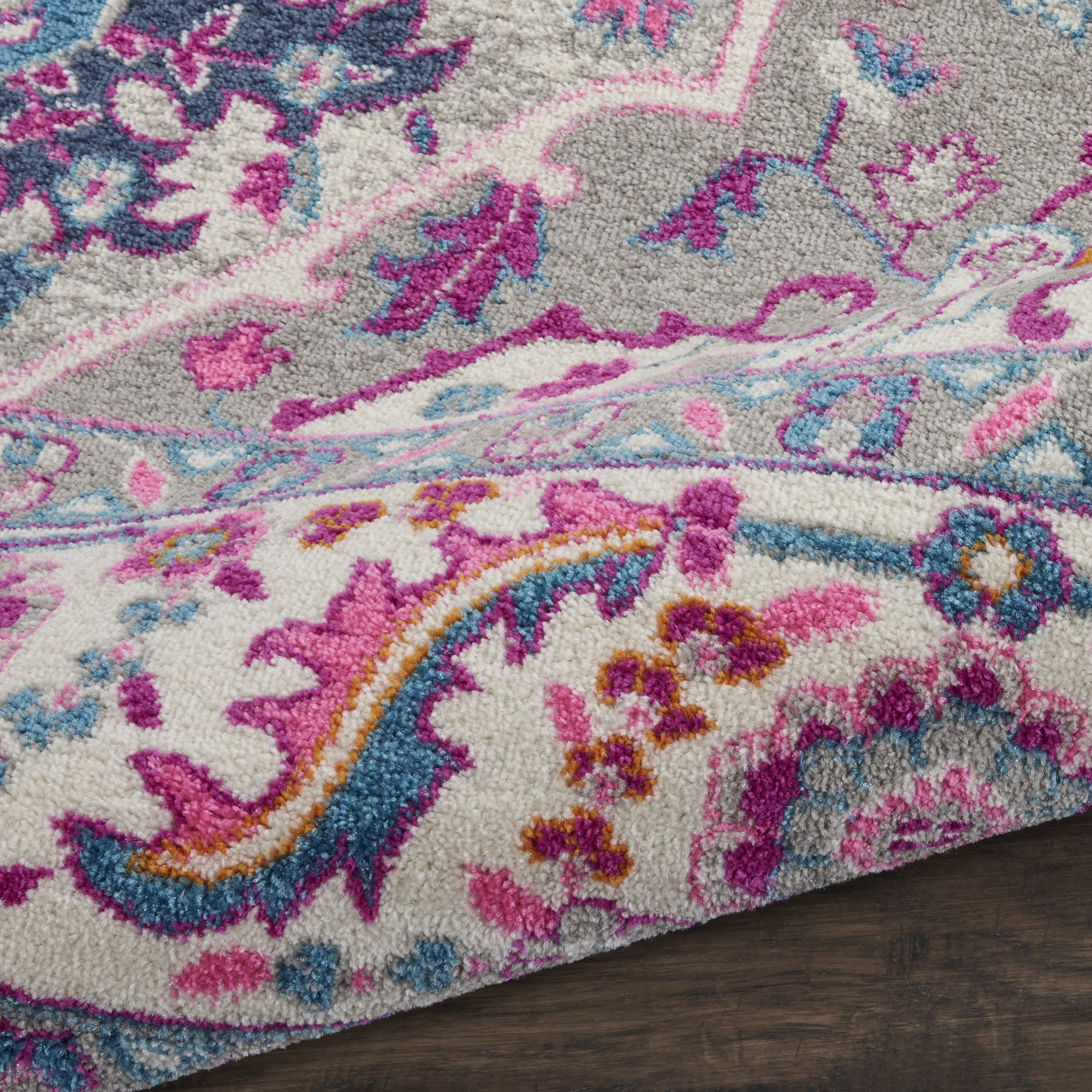 Nourison Passion 9' x 12' Light Grey Pink Bohemian Indoor Rug