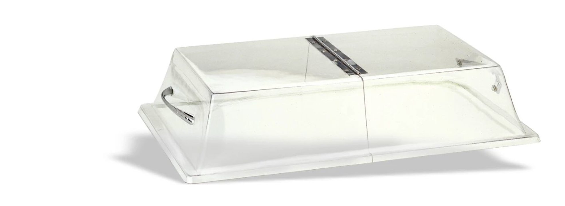Rectangular lid GN 1/1 clear polycarbonate with hinge